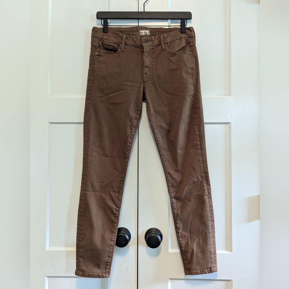 MOTHER Skinny Pants in Brown